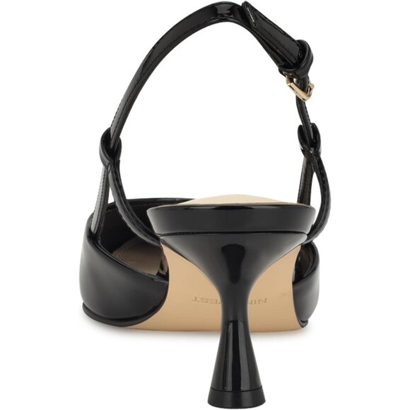 Nine West Womens Black 001 Leather Pointed Closed Toe Ankle Buckle Rhonda Pumps - Picture 3 of 6